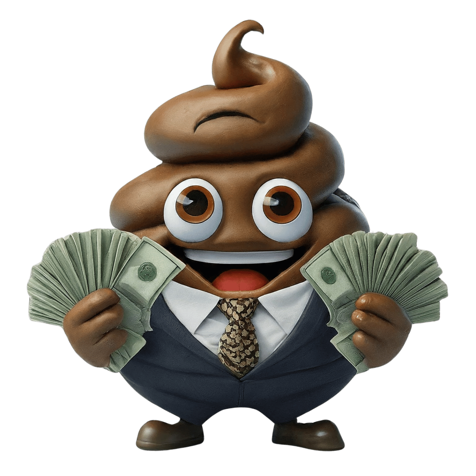 Poop mascot with cloud sync visual