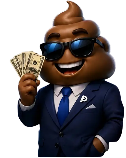 Herman mascot holding cash